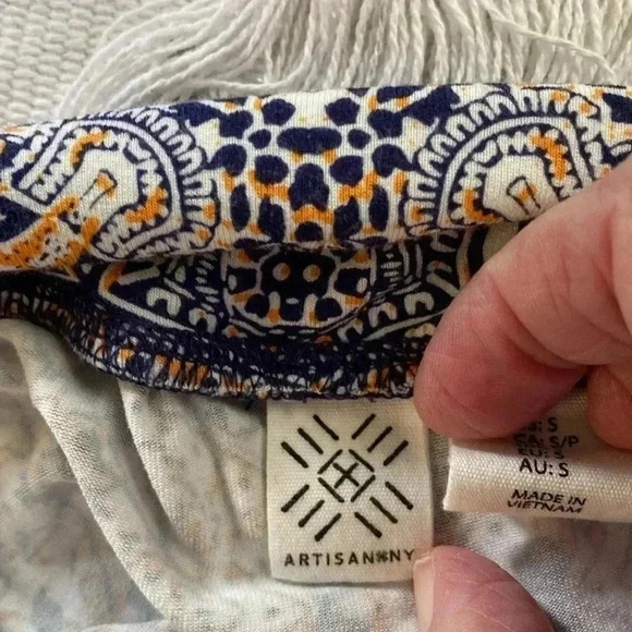 Women's Artisan NY Size Small Navy/Orange Multi Color Maxi Skirt - Picture 8 of 9